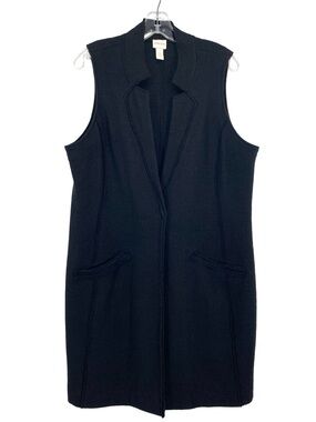 Chico’s Wool Long Sweater Vest Black Size Medium